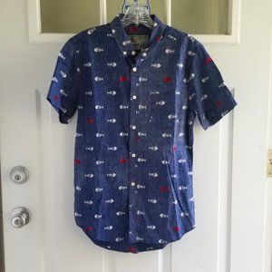 NWT Brooklyn Cloth Button Down Bone Fish Shirt - Boy's Small